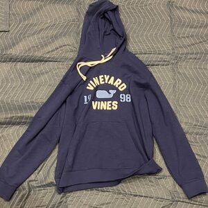 Vineyard Vines Navy Blue Hoodie with Off White Accents